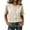 #0113-Beige, variant on Women's Short Sleeve Tops Round Neck Button Casual Basic T-Shirts for Daily Errs Casual Wear