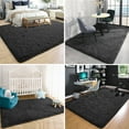 thumbnail image 2 of Cshidworld Area Rugs for Living Room Bedroom, 4x6 Ultra Soft Comfy Fluffy Thickened Memory-Foam Indoor Carpets, Modern Minimalist Carpet for Teen Adults Apartment Bedroom Home Decor, Black, 2 of 7