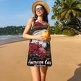 thumbnail image 3 of Balery Eagle With Hat And Roses Vestidos de verano para mujer con estampado: vestido holgado sin mangas, vestido playero informal y cómodo para días calurosos., 3 of 7