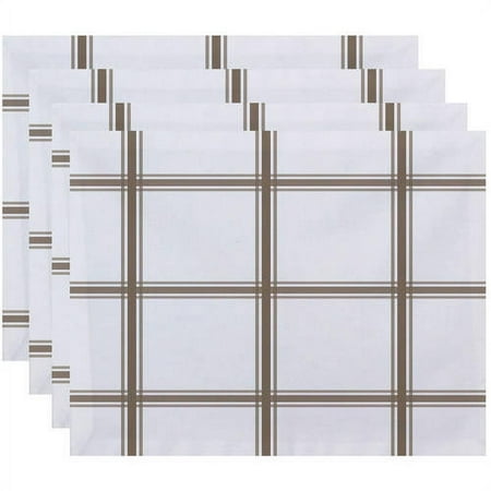 

Simply Daisy 18 x 14 Windowpane Plaid Geometric Print Placemat
