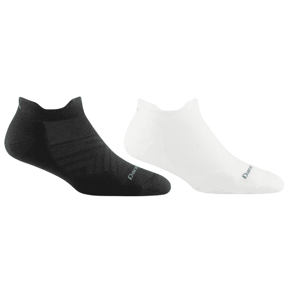 Darn Tough Women's Run Coolmax Variety Pack No Show Tab Ultra-Lightweight Running Socks with Cushion, Small Size, Black & White