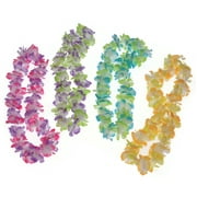 U. S. Toy Tropical Luau Two-Tone Hula Girl 32" Polyester Fabric Leis, 12 CT, Assorted Colors