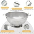 thumbnail image 3 of Bellemain 5-Quart Stainless Steel Metal Colander for Kitchen, 18/8 Food Strainer Kitchen Tools, 3 of 7