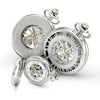 Charles-Hubert Paris Men's Classic Mechanical Pocket Watch, Chrome Finish Brass, Model 3928
