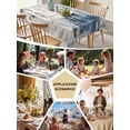 thumbnail image 5 of Blue Grey Shabby Table Cloth 54x108 Inch Rectangle, Vintage Abstract Art Modern Waterproof Tablecloth Washable Table Cover for Party Picnic Dinner Decor, 5 of 9