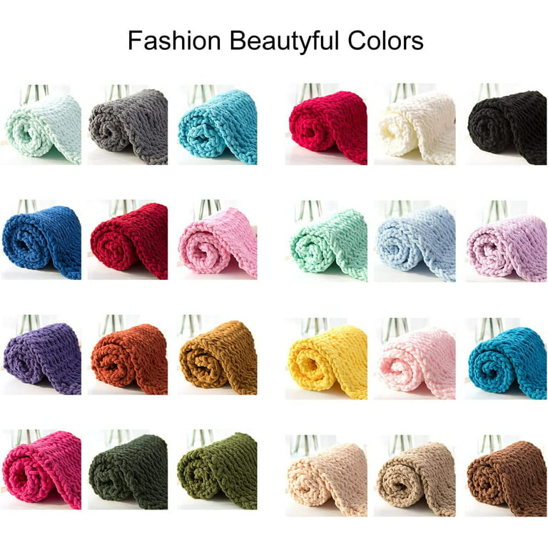 12 Skeins Chenille Yarn Soft Blanket Yarn Velvet Yarn For Knitting Diy  Craft Total Length 1116 Yards Fluffy Yarn For Crocheting Hat Scarf Sweater  Shaw