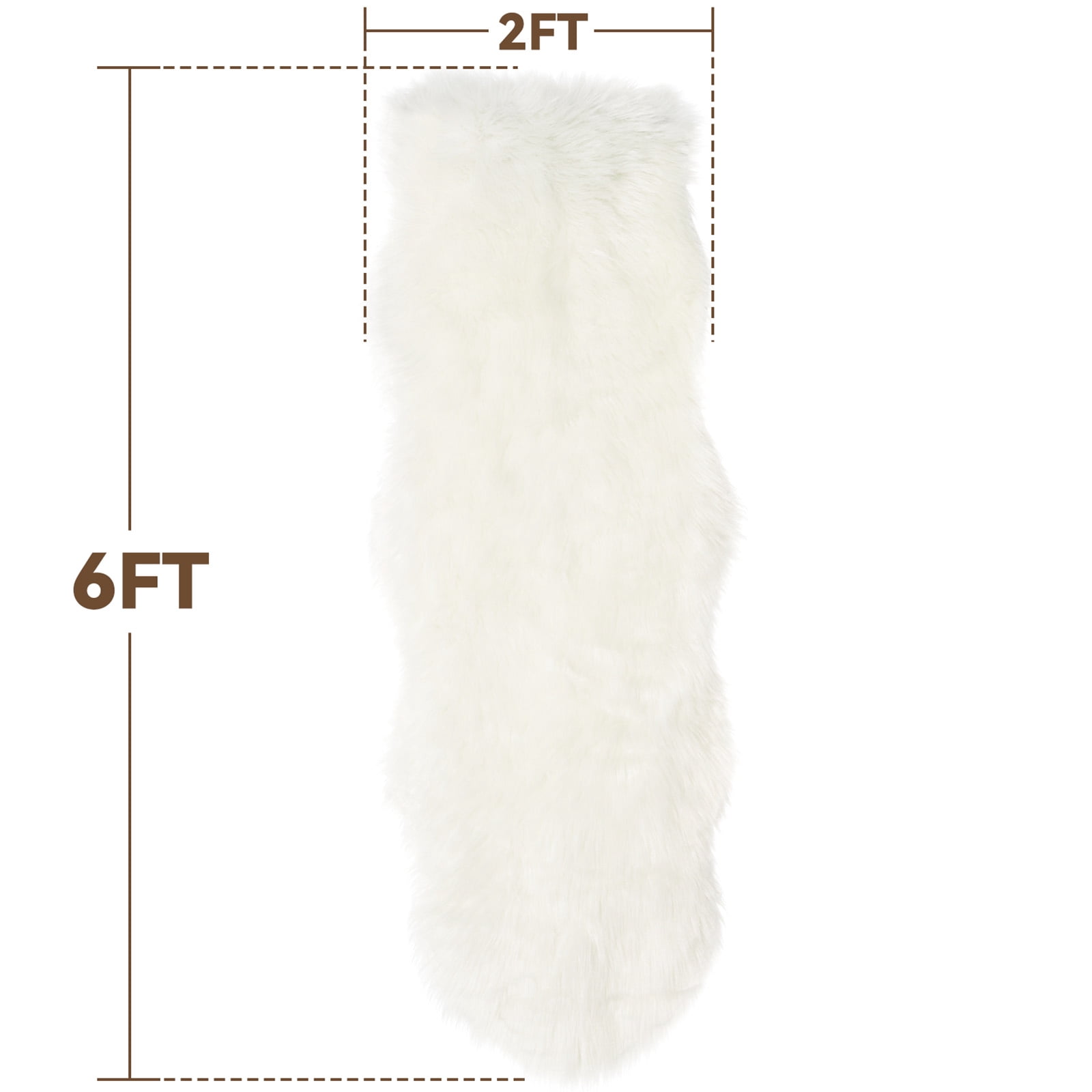 Fluffy Sheepskin Rug, YEERSWAG 2x6 ft Faux Fur Rug for Bedroom Living Room Nursery, Machine Washable Plush Carpet