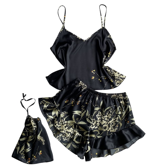 Ketyyh-chn99 Pyjamas pour Femmes Robe de Nuit Mode Sans Manches Couleur Unie Confortable Robe de Nuit Pyjama Femme E,S