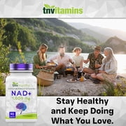 TNVitamins Nicotinamide Adenine Dinucleotide NAD+ Supplement 1,000 mg Per Serving for Cellular Energy Support and Mitochondrial Function, 90 Count