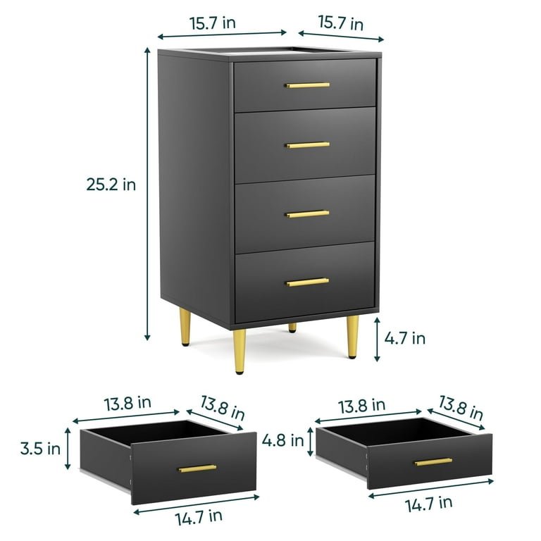 Semiocthome Black Dresser with 4 Drawers Modern Storage Cabinet for Bedroom,Glass Top,Adult Semiocthome Black Dresser with 4 Drawers Modern Storage Cabinet for Bedroom,Glass Top,Adult