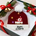 thumbnail image 6 of Uutvery Christmas Winter Cuffed Beanie Hat,LED Christmas Hat,Santa Claus Hairball Hat,Christmas Knitted Beanie Hat,Cute Cartoon Pattern Knit Cap,Warm Knitted Xmas Knitted Hats for Women Men, 6 of 6