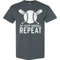 thumbnail image 3 of Inktastic Grunge Eat Sleep Baseball Repeat T-Shirt, 3 of 5