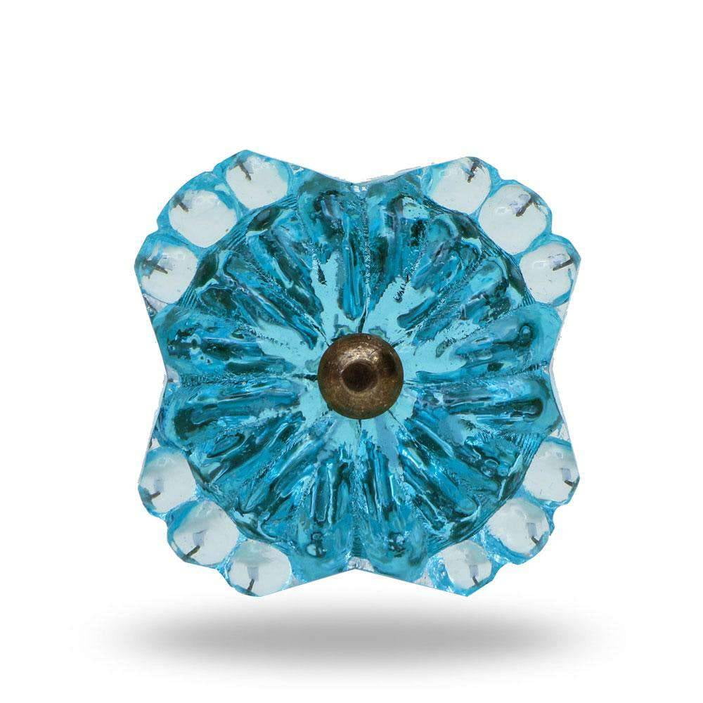 Set of Six Hobery Blue Glass Cabinet Knobs by Trinca-Ferro