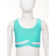 thumbnail image 4 of JanJean Kids Girls Athletic Sports Vest Top Soft Crop Cami Sleeveless Shirt Bra Tops Gymnastics Blue Green 6, 4 of 6
