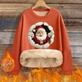 thumbnail image 2 of successthop Christmas Sweatshirts Women Cute Santa Fleece Plus Size Crewneck Long Sleeve Sweaters Pullover Tops Orange, 2 of 9