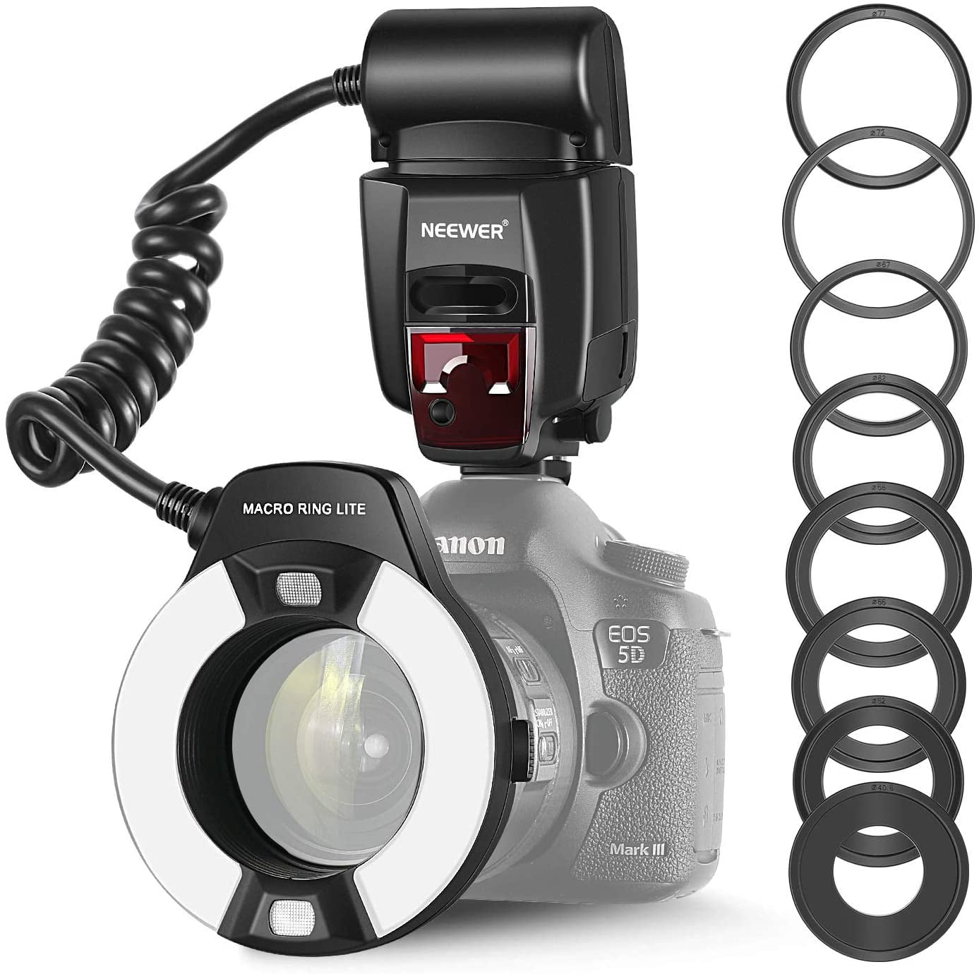 Neewer Macro TTL Ring Flash Light with LED AF assist lamp for Canon E