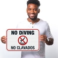 thumbnail image 2 of Bilingual No Diving Pool Sign, English Spanish,, 2 of 8