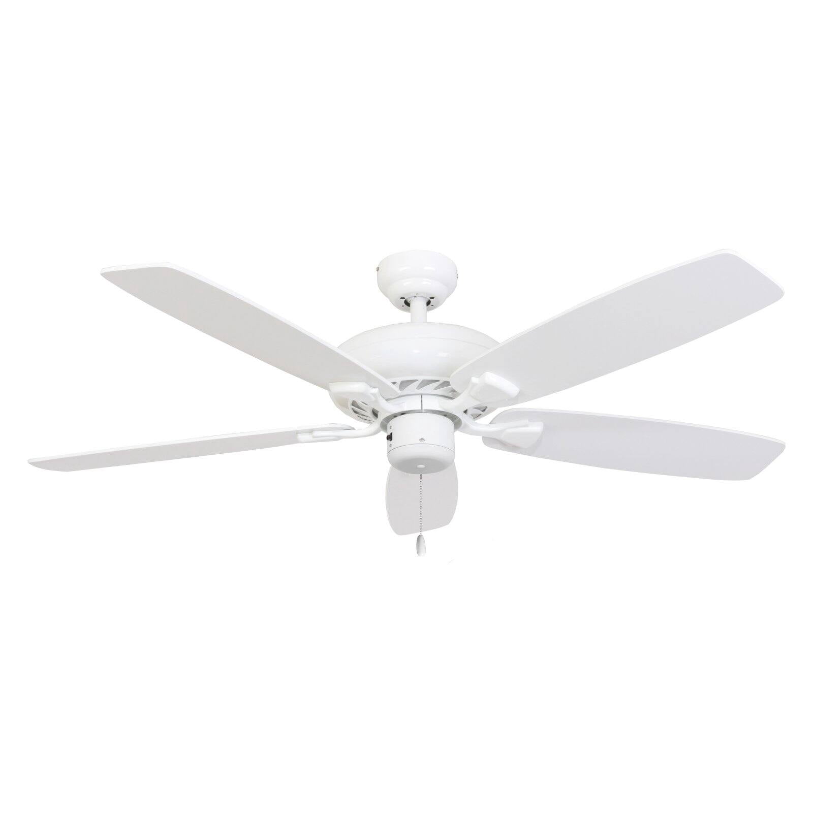 LED Indoor/Outdoor White Ceiling Fan 