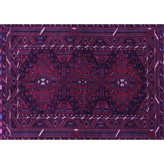 Ahgly Company Indoor Rectangle Persian Purple Traditional Area Rugs, 5' x 7'
