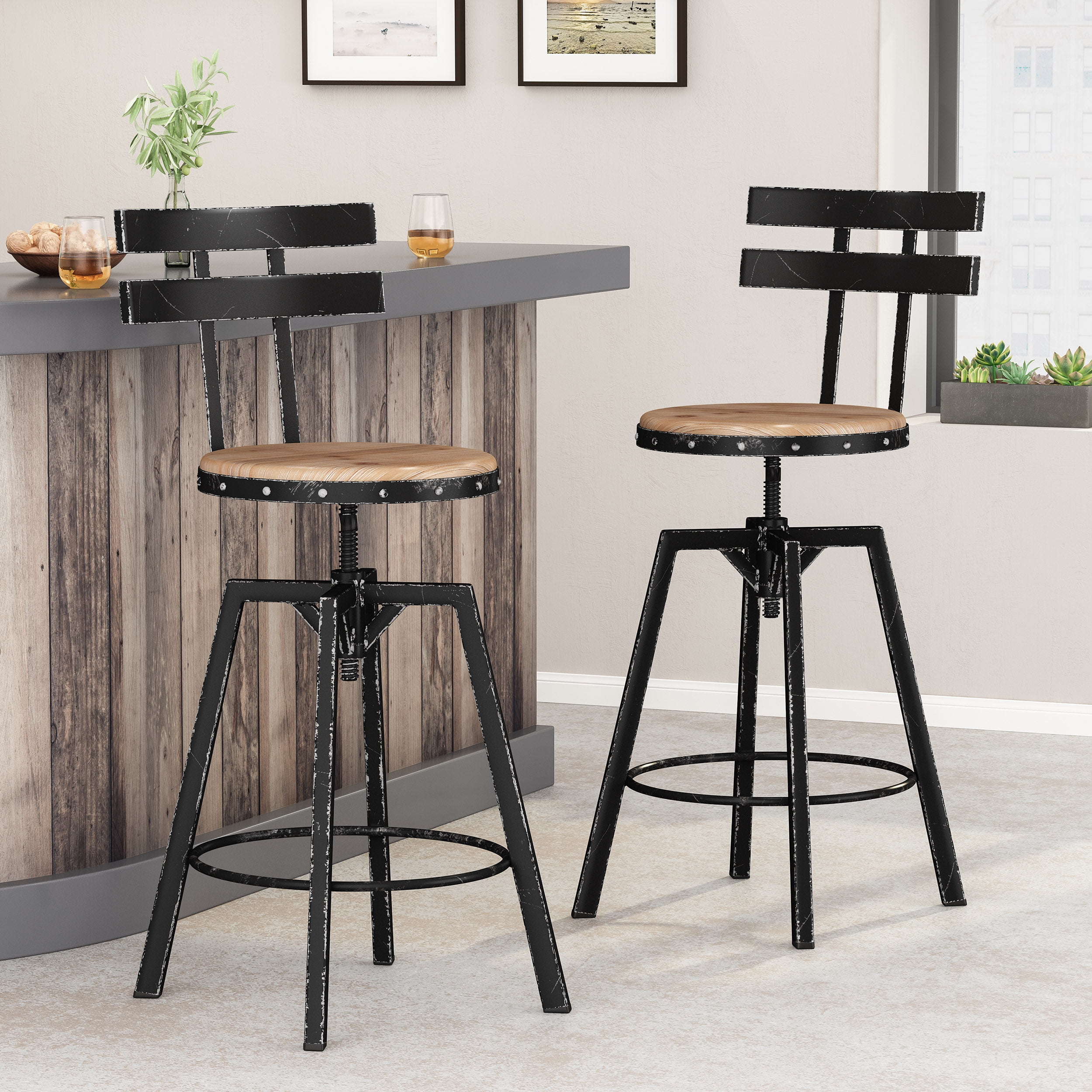 Sylvania swivel adjustable 2025 height bar stool