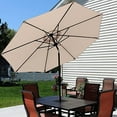thumbnail image 5 of Sunnydaze 96" Beige Solid Octagon Market Umbrella with Push-Button Tilt, 5 of 11