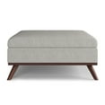 thumbnail image 3 of Simpli Home Owen 36 in. W Square Coffee Table Storage Ottoman in Cloud Gray Polyester Fabric, 3 of 6