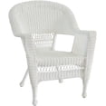 thumbnail image 7 of Jeco Wicker Chair in White with Black Cushion (Set of 2), 7 of 7