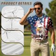 thumbnail image 5 of Jeiento His and Hers Matching Outfits Womens Sleeveless Golf Shirts 250 Years Eagle Golf Shirt for Men USA Flag Moisture Wicking Golf Tops for Tennis Athletic Workout Running, Men's L, 5 of 6