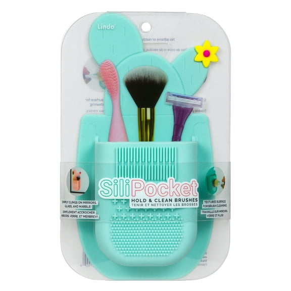 Lindo SiliPocket - Brush Pocket and Brush Cleaning Pad (Blue)