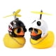 thumbnail image 1 of Adornos de pato de goma para salpicadero de coche, adornos de pato amarillo con casco de hélice (tiburón + panda), 1 of 1