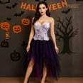 thumbnail image 4 of JASGOOD Corset Top for Women Textured Sheer Floral Lace Bustiers Cincher Lace-up Corset Overbust Top, 4 of 8