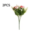 thumbnail image 1 of Flores artificiales de simulación de ramo de tela para el hogar, boda, plástico, decoración floral falsa 5 ramas 2 piezas Scienceny HA7958-00B, 1 of 6