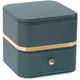 thumbnail image 4 of Square Ring Bearer Box Classic Appearance Jewelry Display Dark Green Golden Border Pu Lint 1Pack, 4 of 4