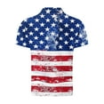 thumbnail image 3 of qucoqpe Mens Button Turndown Shirts 4th of July Patriotic T-shirts Independence Day America Flag Short Sleeve Tops, 3 of 5