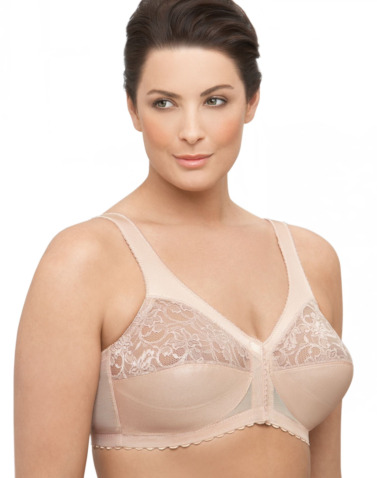 Glamorise Womens Magic Lift FrontHook Wirefree Bra, 48I, Cafe Au Lait