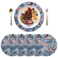 thumbnail image 5 of Ryvnso Birds and Christmas Candy Round Plate Mats Dining Table Placemat Set of 4 for Holiday Decoration, 5 of 7
