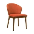 thumbnail image 3 of Juno Orange Fabric and Walnut Wood Dining Side Chairs - Set of 2, 3 of 8
