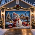 thumbnail image 4 of Polyester Christmas Garage Banner 96x84 In, HD Digital Outdoor Holiday Decor Flag, Santa Snowman Christmas Tree Yard for Home Party, 4 of 8