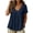 #0108-Navy, variant on Uootdi Boho Tops for Women Deep V Neck Short Sleeve Side Hollow Stitch Detail Plain Peplum Tops for Women Relaxed Fit Vacation Airy Womens Tees