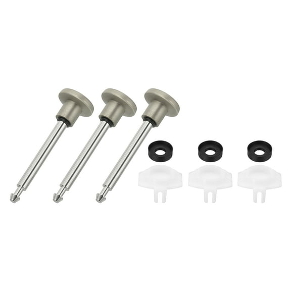 3 Set Tub Spout Diverter Repair Kit, Bathtub Leaky Faucet Repair Replacement Parts Includes 3 x Valve Stems, 3 x Cup Seals and 3 x Gate (Brushed, Silver)