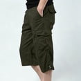 thumbnail image 6 of Ciovxyn Men's Casual Cargo Capri Pants with Multi-Pocket and Elastic Waist - Army Green L, 6 of 6