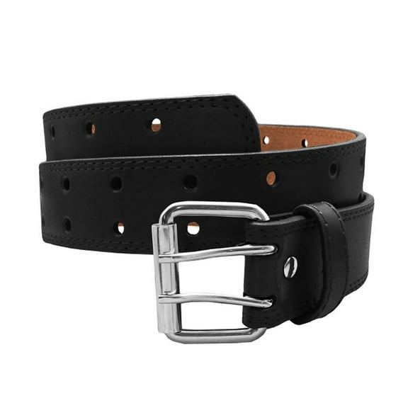 EURO Womens Thick Wide 2 Hole Leather Belt - Fashion Double Row