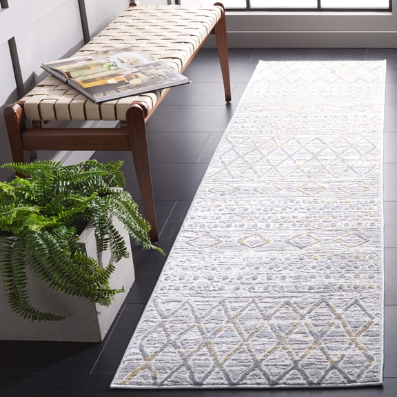 Safavieh Lagoon Rosalind Diamond Runner Rug, Gray/Gold, 2'2" x 8'