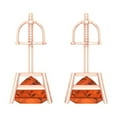 thumbnail image 3 of 4 ct Screw-Back Stud Earrings for Women | 7.0mm Princess Cut Simulated Red Diamond | 18K Rose Gold, 3 of 4