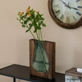 thumbnail image 2 of 12-Inch Wood and Glass Inlay Vase - Merging the Natural Warmth and Texture of Wood with the Elegance and Color of Glass, Perfect for Enhancing Home Decor, Office Desk, Kitchen Table or Living Room, 2 of 6