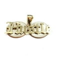 thumbnail image 5 of New 10k yellow Gold Hustle word Pendant charm polished shiny fine jewelry 6.3g, 5 of 12