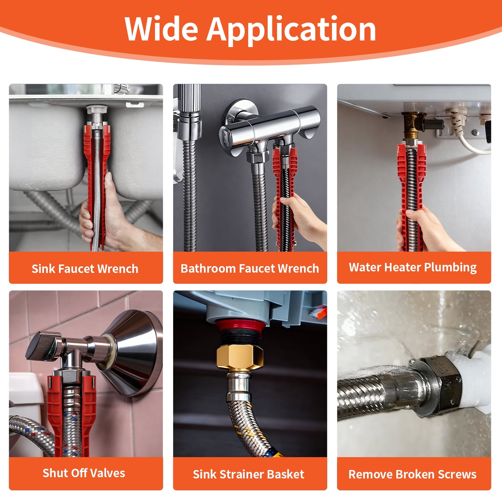 39PCS Sink Wrench Faucet Removal Tool for Tight Spaces,Adjustable Plumbing Repair Wrench Tool and Faucet Wrench Set for Sink, Bathroom and Kitchen