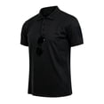 thumbnail image 4 of OIOLOYJM Polo Shirts for Men Short Sleeve Casual Quick Dry Mesh Golf Shirts Basic Work Gym Collared Topswith Arm Magic Snap (No Glasses) Black 3XL, 4 of 5