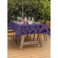thumbnail image 2 of Outdoor Tablecloth with Umbrella Hole and Zipper, Purple Halloween Rectangle Table Cloth 60x102 Inch Waterproof Tablecloth, Spooky Horror Scary Black Bats Animals Picnic Table Cover for Patio Camping, 2 of 7