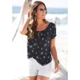 thumbnail image 2 of LASCANA Women's Ruffle Sleeve Print Top Ties, 2 of 6